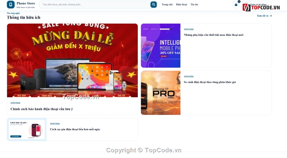 Website php,Web phụ kiện điện thoại,Web điện thoại
